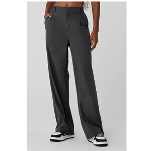 Alo Yoga High-Waist Pursuit Trouser 31" / Size XXS / Anthracite Grey Loose Relax